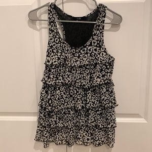 Forever 21 Tank Top Tiered Ruffle Floral